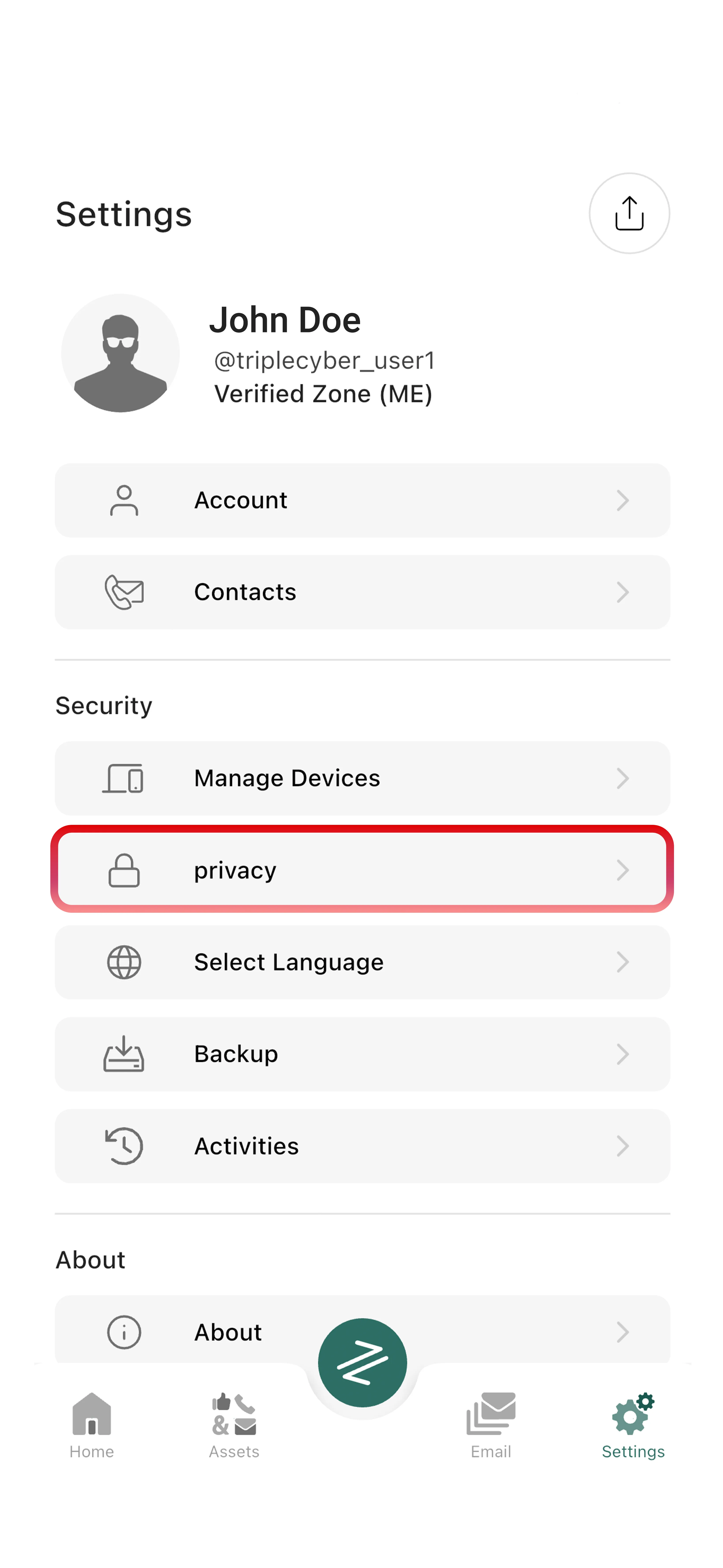 Privacy visibility options